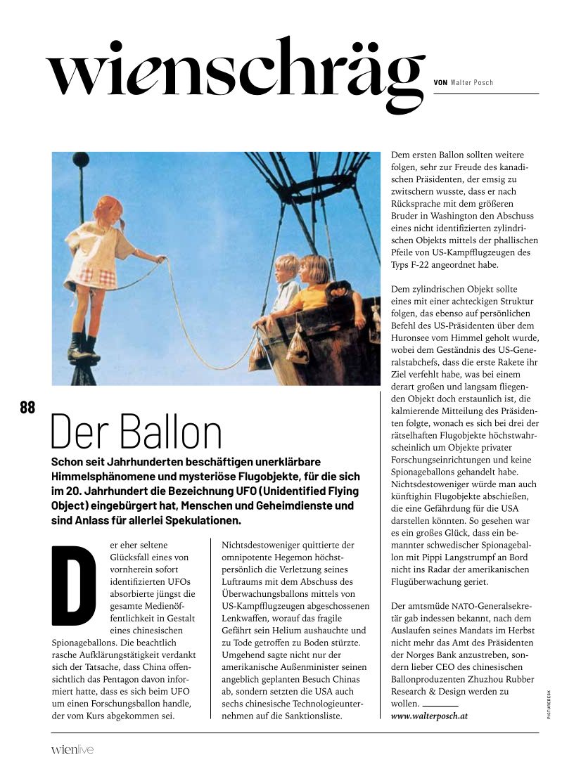 Walter Posch – Der Ballon – wielive 02/2023